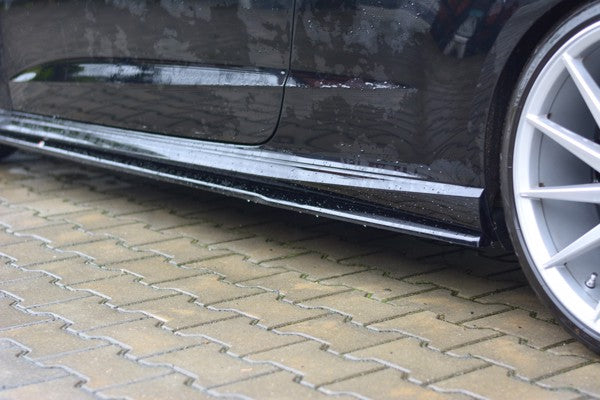 Maxton Side Skirts Diffusers Audi S3 / A3 S-Line 8V / 8V Fl Hatchback - Gloss Black