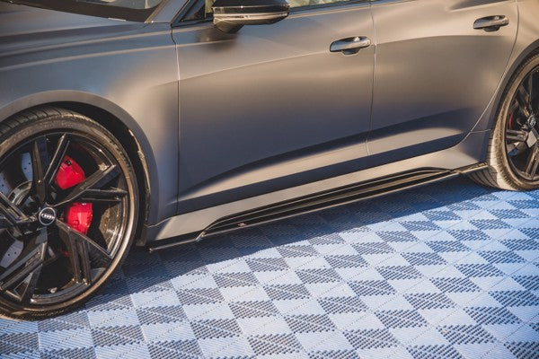 Maxton Side Skirts Diffusers V.1 Audi RS6 C8 / RS7 C8 - Gloss Black