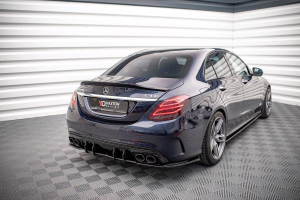 Maxton Rear Side Splitters Mercedes-Amg C 43 Sedan W205 Facelift - Gloss Black