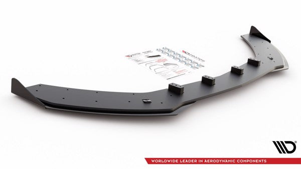 Maxton Racing Durability Front Splitter + Flaps Mercedes - Amg C43 Coupe C205 - Black + Gloss Flaps    
