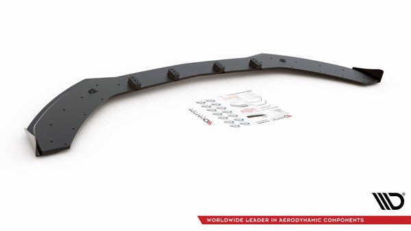 Maxton Racing Durability Front Splitter + Flaps Mercedes - Amg C43 Coupe C205 - Black + Gloss Flaps    