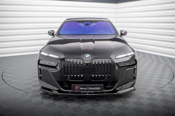 Maxton Front Splitter V.1 BMW 7 M-Pack / M760E G70 - Gloss Black