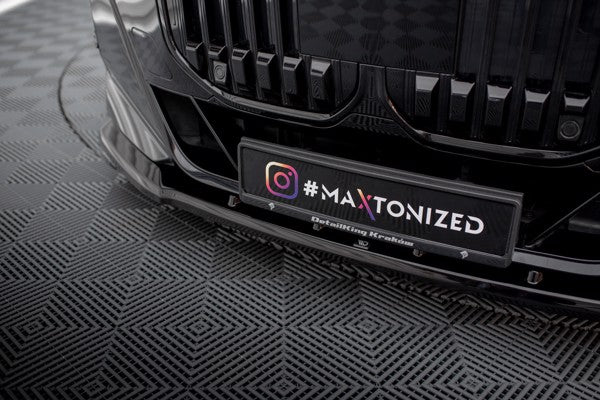 Maxton Front Splitter V.1 BMW 7 M-Pack / M760E G70 - Gloss Black
