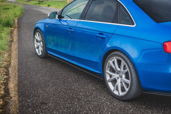 Maxton Side Skirts Diffusers Audi S4 / A4 / A4 S-Line B8 / B8 Fl - Gloss Black