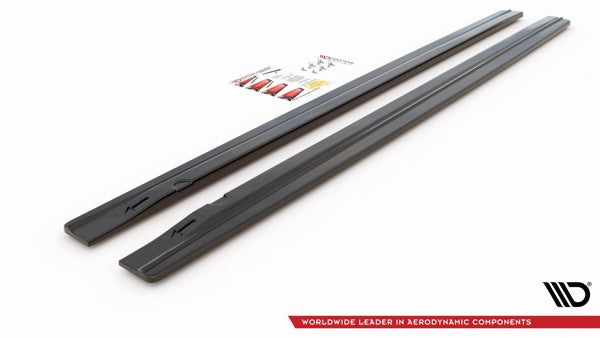 Maxton Side Skirts Diffusers Audi S4 / A4 / A4 S-Line B8 / B8 Fl - Gloss Black