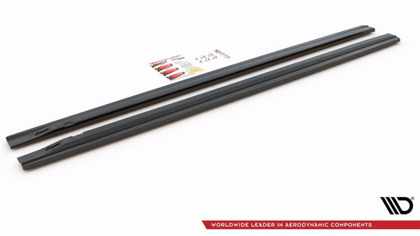 Maxton Side Skirts Diffusers Audi S4 / A4 / A4 S-Line B8 / B8 Fl - Gloss Black