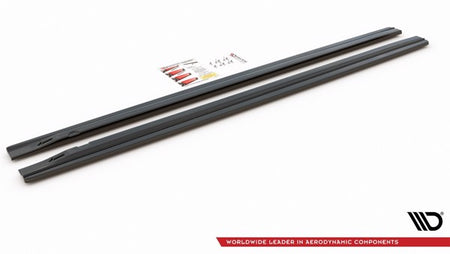 Maxton Side Skirts Diffusers Audi S4 / A4 / A4 S-Line B8 / B8 Fl - Gloss Black