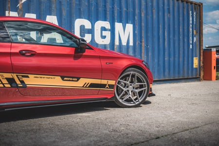 Maxton Racing Durability Side Skirts Diffusers + Flaps Mercedes-Amg C43 Coupe C205 - Black + Gloss Flaps    
