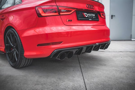 Maxton Rear Valance Audi S3 Sedan 8V - Gloss Black