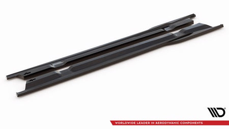 Maxton Side Skirts Diffusers Nissan Gtr R35 Facelift - Gloss Black