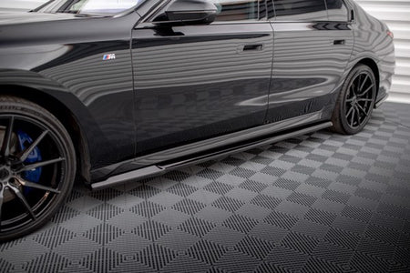 Maxton Side Skirts Diffusers BMW 7 M-Pack / M760E G70 - Gloss Black