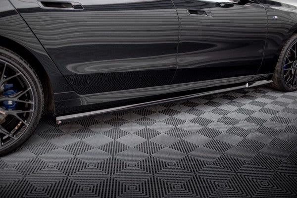 Maxton Side Skirts Diffusers BMW 7 M-Pack / M760E G70 - Gloss Black