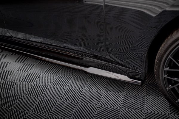 Maxton Side Skirts Diffusers BMW 7 M-Pack / M760E G70 - Gloss Black