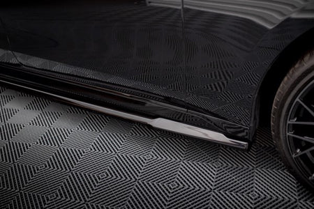 Maxton Side Skirts Diffusers BMW 7 M-Pack / M760E G70 - Gloss Black