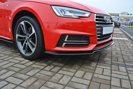Maxton Front Splitter V.1 Audi S4 / A4 S-Line B9 - Gloss Black