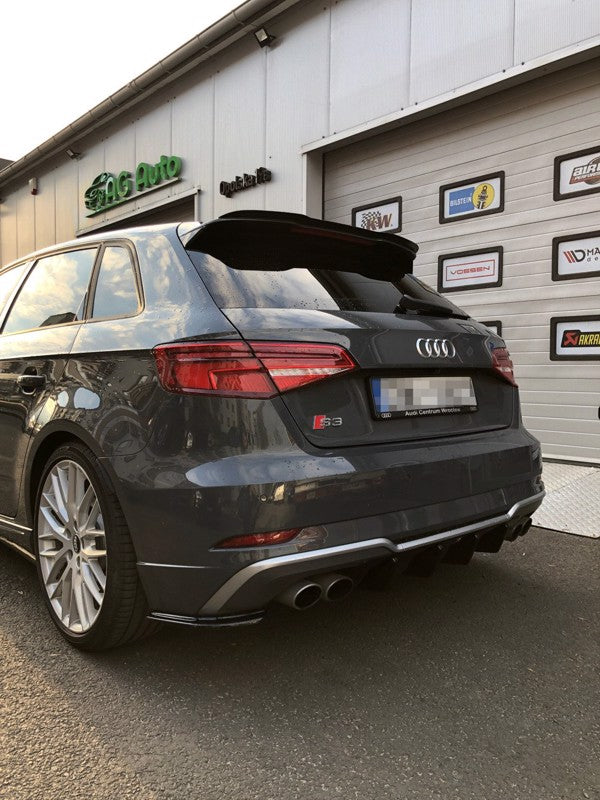 Maxton Rear Side Splitters Audi S3 8V Facelift - Gloss Black