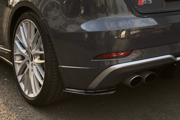 Maxton Rear Side Splitters Audi S3 8V Facelift - Gloss Black