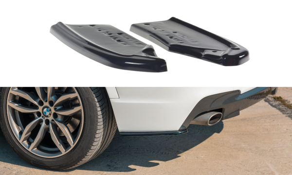 Maxton Rear Side Splitters For BMW X3 F25 M-Pack Facelift  - Gloss Black