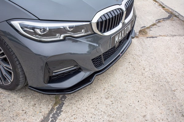 Maxton Front Splitter V.2 For BMW 3 G20 M-Pack - Gloss Black