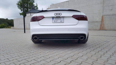 Maxton Central Rear Splitter Audi A5 S-Line Facelift (Without Vertical Bars) - Gloss Black