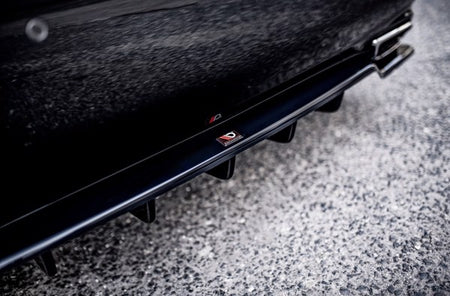 Maxton Central Rear Splitter (With Vertical Bars) Leuxs Ls Mk4 Facelift - Gloss Black