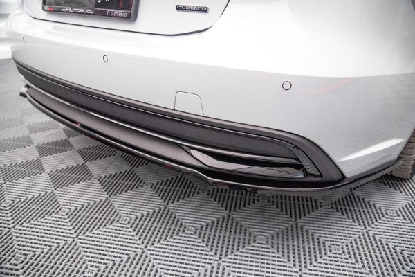 Maxton Central Rear Splitter For Audi A7 C8 - Gloss Black