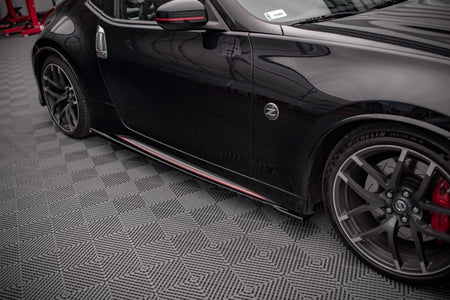 Maxton Side Skirts Diffusers V.1 Nissan 370Z Nismo Facelift - Gloss Black