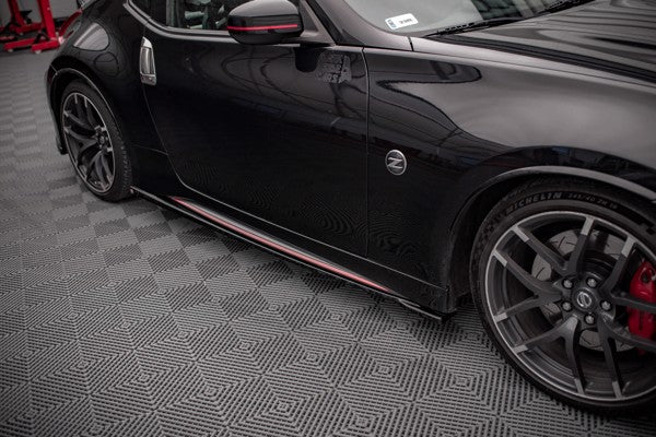 Maxton Side Skirts Diffusers V.1 Nissan 370Z Nismo Facelift - Gloss Black