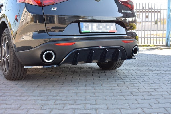 Maxton Rear Valance Alfa Romeo Stelvio - Gloss Black