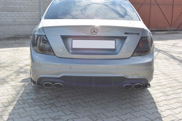 Maxton Rear Side Splitters Mercedes C W204 63Amg/Amg-Line - Gloss Black