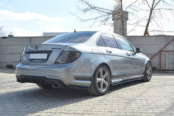 Maxton Rear Side Splitters Mercedes C W204 63Amg/Amg-Line - Gloss Black