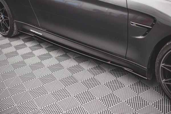 Maxton Side Skirts Diffusers BMW M4 F82 - Gloss Black