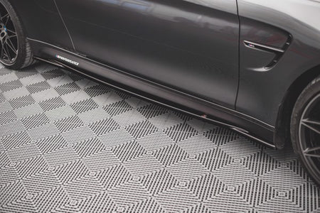 Maxton Side Skirts Diffusers BMW M4 F82 - Gloss Black