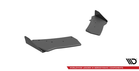 Maxton Street Pro Rear Side Splitters + Flaps Volkswagen Golf R Mk7 - Black + Gloss Flaps    