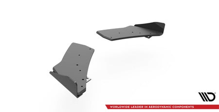 Maxton Street Pro Rear Side Splitters + Flaps Volkswagen Golf R Mk7 - Black + Gloss Flaps    