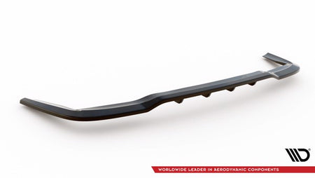 Maxton Central Rear Splitter (With Vertical Bars) Mercedes-Benz B W246 Facelift - Gloss Black