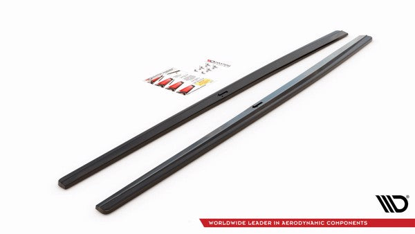 Maxton Side Skirts Diffusers V.1 Audi S3 / A3 S-Line 8V / 8V Fl Sedan - Gloss Black