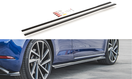 Maxton Racing Durability Side Skirts Diffusers VW Golf 7 R / R-Line Facelift - Black