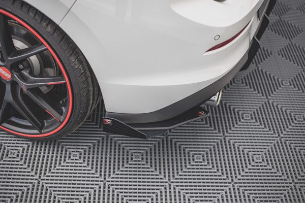 Maxton Racing Durability Rear Side Splitters + Flaps Volkswagen Golf 8 Gti - Black + Gloss Flaps    