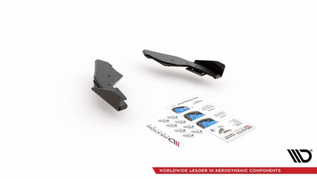 Maxton Racing Durability Rear Side Splitters + Flaps Volkswagen Golf 8 Gti - Black + Gloss Flaps    