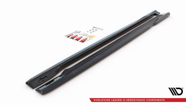 Maxton Side Skirts Diffusers Volvo S60 R-Design Mk2 - Gloss Black