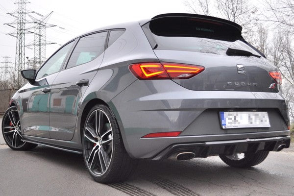 Maxton Rear Valance V.1 Seat Leon Cupra Mk3 Fl Hatchback - Gloss Black