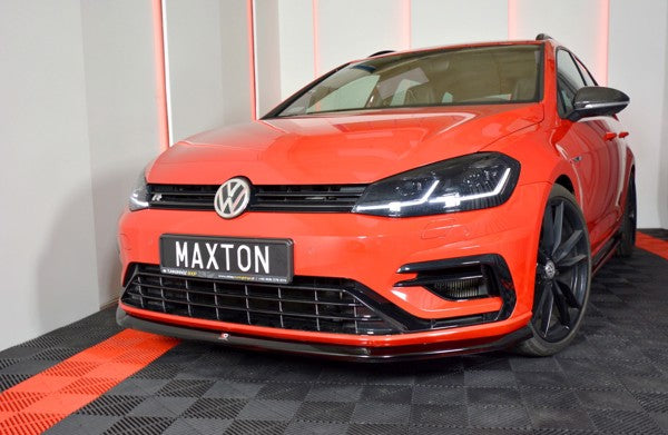 Maxton Front Splitter V.6 VW Golf 7 R / R-Line Facelift - Gloss Black