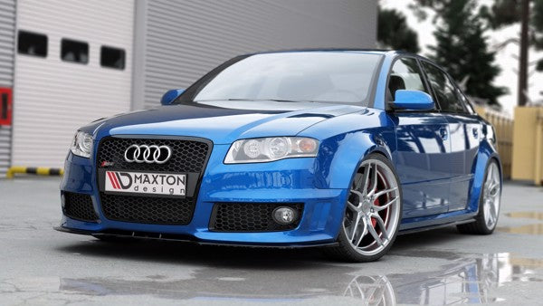 Maxton Front Splitter V.2 Audi RS4 B7 - Gloss Black