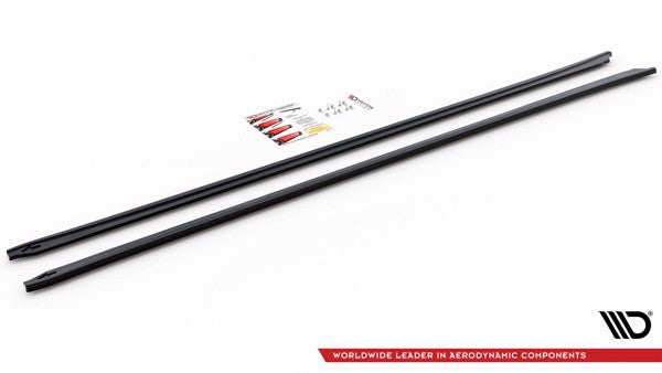 Maxton Side Skirts Diffusers BMW 5 G30 - Gloss Black