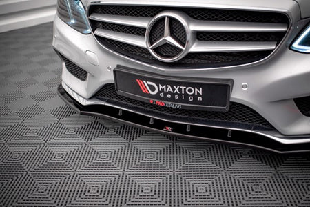 Maxton Front Splitter V.1 Mercedes-Benz E Amg-Line Sedan W212 Facelift - Gloss Black