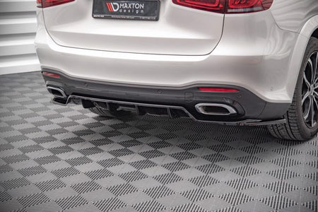 Maxton Central Rear Splitter (With Vertical Bars) Mercedes-Benz Gls Amg-Line X167 - Gloss Black
