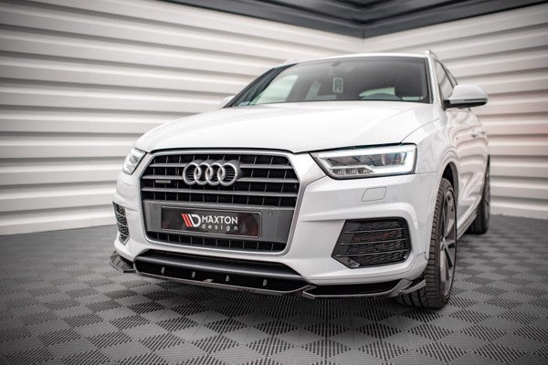 Maxton Front Splitter V.1 Audi Q3 8U Facelift - Gloss Black