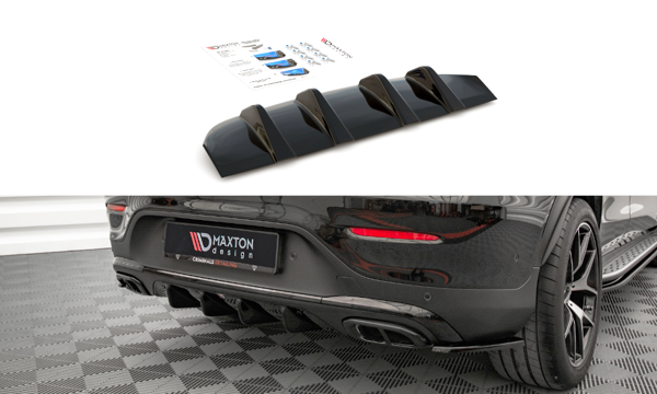 Maxton Rear Valance Mercedes-Benz Glc Coupe Amg-Line C253 Facelift - Gloss Black