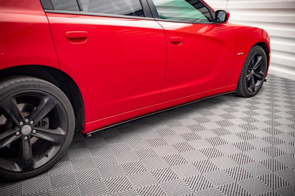 Maxton Side Skirts Diffusers Dodge Charger Rt Mk7 Facelift - Gloss Black